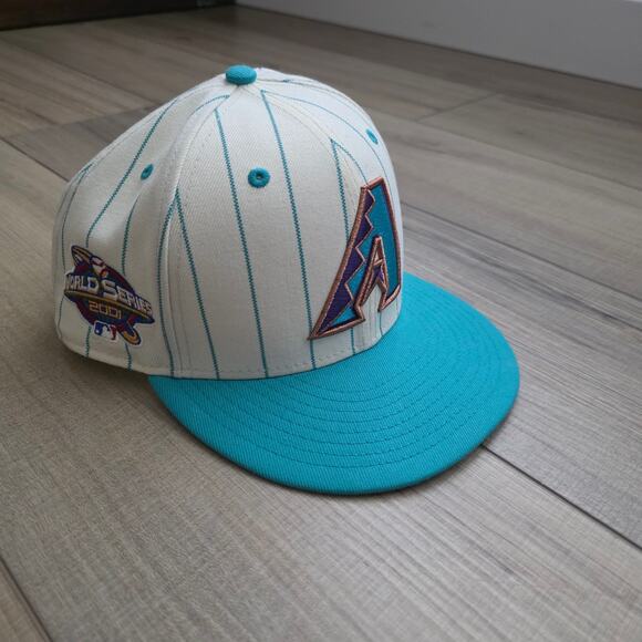 Diamondbacks Lids New Era x MLB Off White Pinstripe Fitted Hat Sz 7.5 - Picture 3 of 11